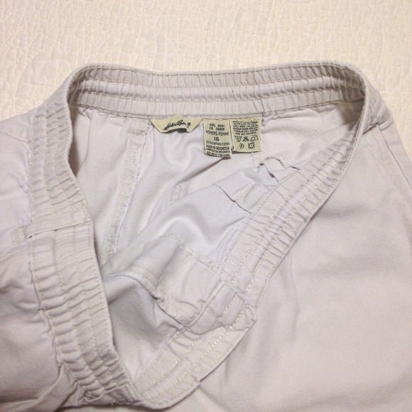 Eddie Bauer Shorts Ivory Drawstring Waist Zipper - Picture 5 of 8